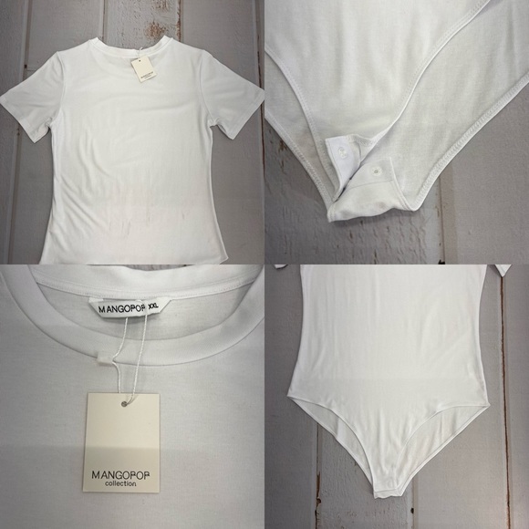NWT MANGOPOP Women's Round Neck Short Sleeve T Shirts Basic Bodysuits SIZE  XXL - Picture 13 of 16
